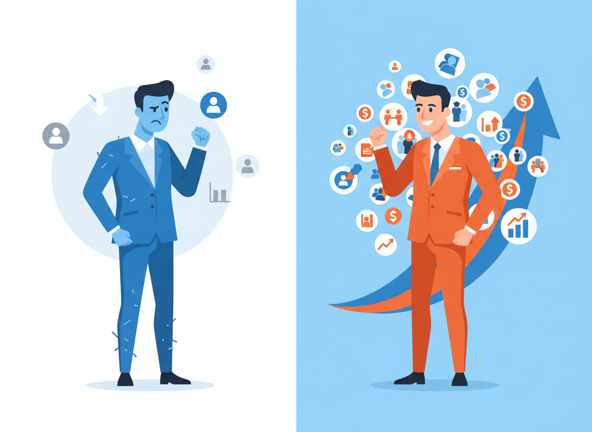 Comparison of a customer not making a decision to a customer converting after seeing follow up retargeting ads.
