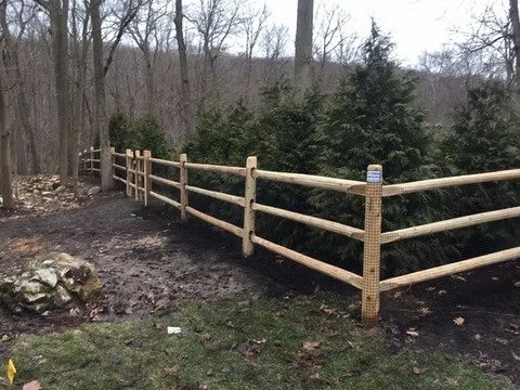 Simple rail style wood fence in Orange, Westchester and Rockland County, NY