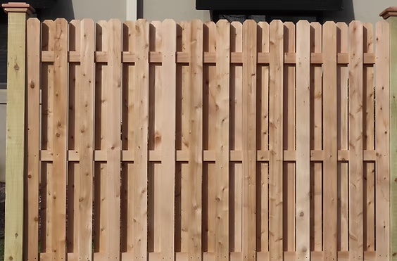 Select Series W306 wood fence with alternating board-on-board layout for privacy in Morris County, NJ