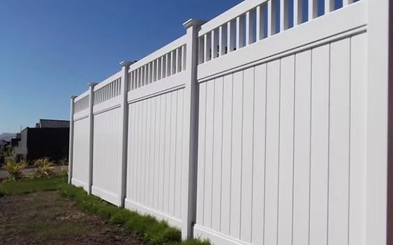 Select Series V103 vinyl privacy fence with open-top slats for airflow and light in Essex County, NJ