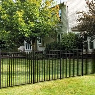 Clean backyard with aluminum fence in Westchester County, NY