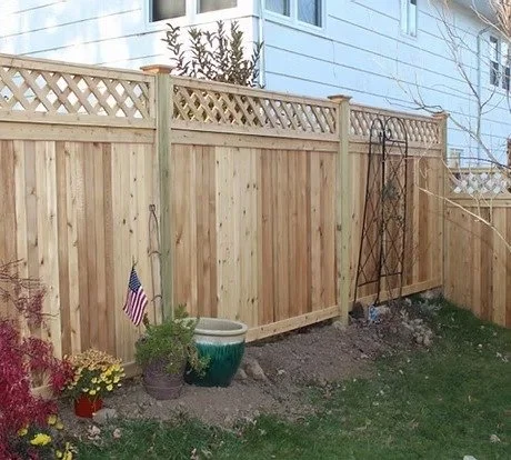Wood fence with details in Union County, NJ