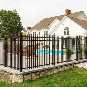 Poolside aluminum fence in Westchester County, NY