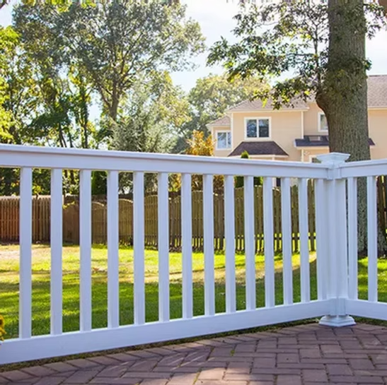 T-Top vinyl railing system with flat rail profile for sleek finish in Essex County, NJ