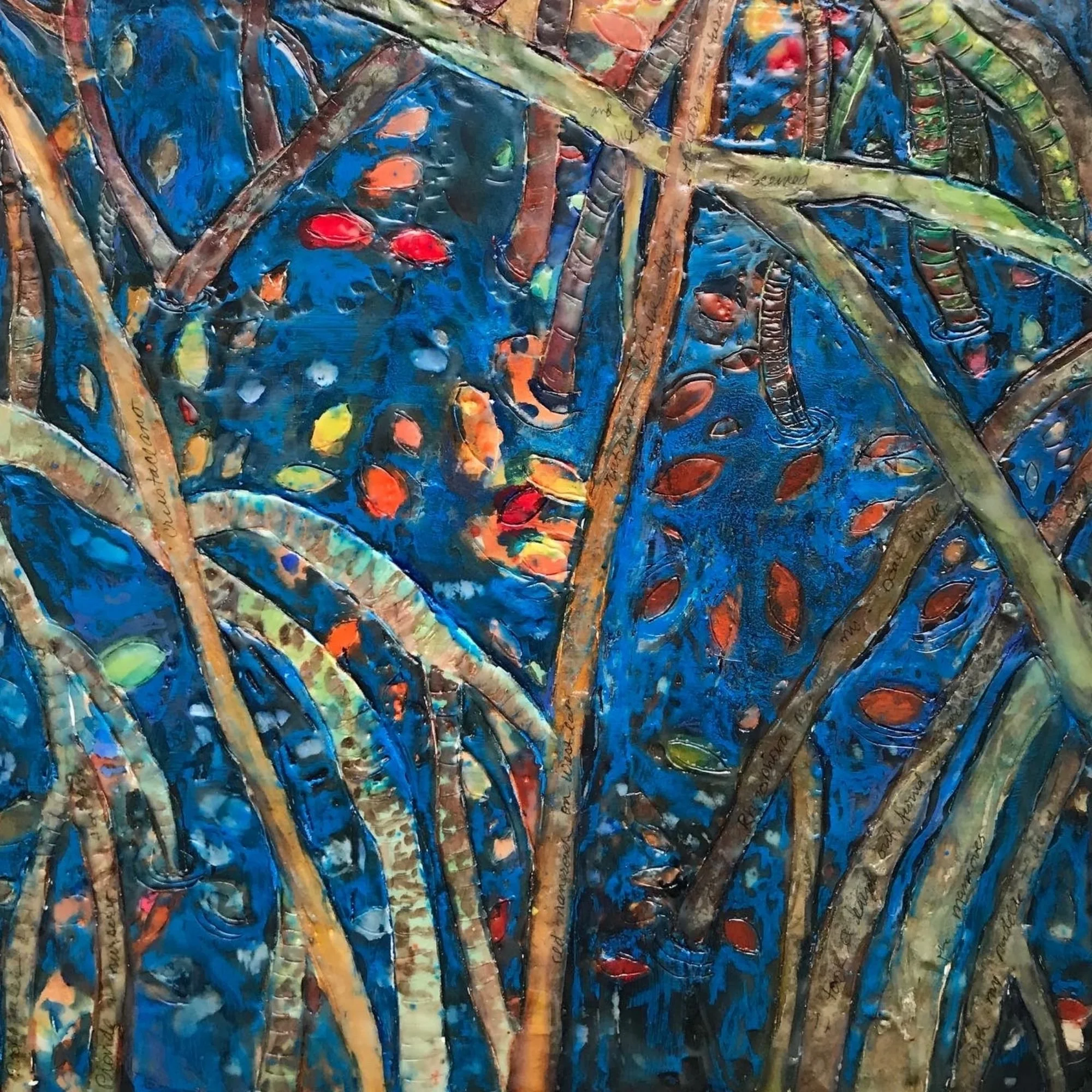 Mangroves. Encaustic on board. 12 x 12 inches. Original available. 