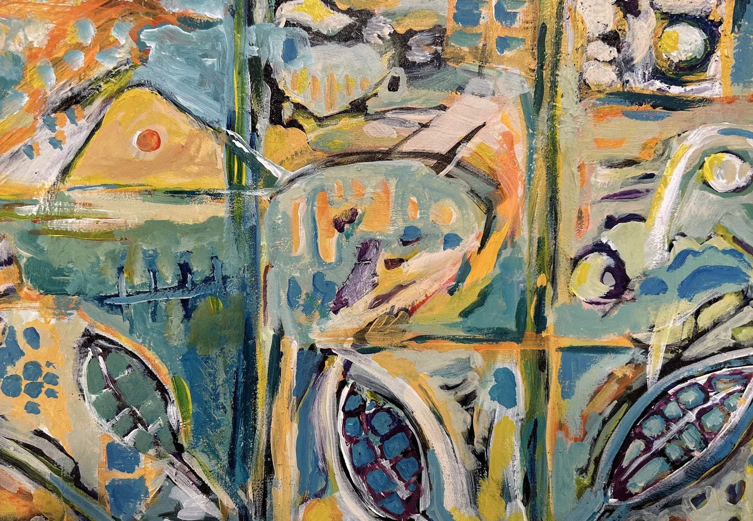 The Instructions. Acrylic on canvas panel. 9 x 12. Original avaiable.