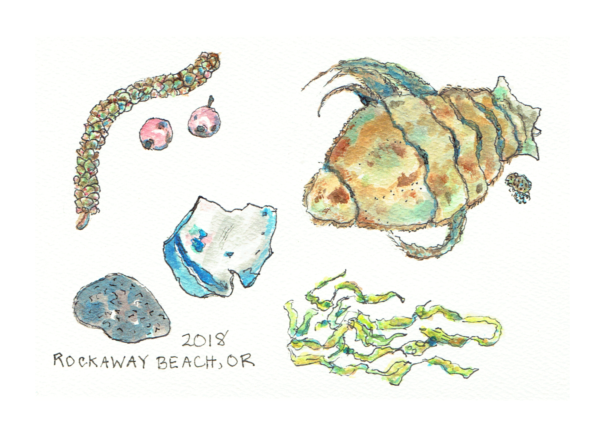 Rockaway Beach Findings 5 x 7 Postcard.png