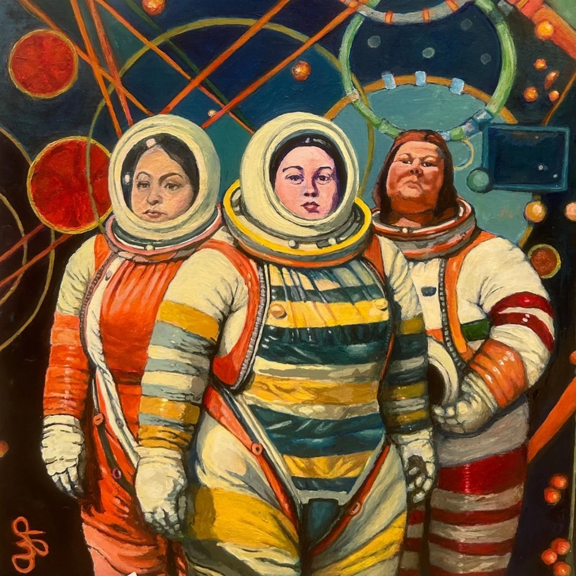 They Saved Us All. Acrylic on raised panel. 10 x 10 inches. Original available. Giclée prints available. 