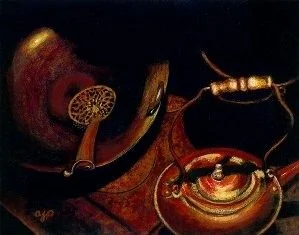 The Kitchen at Kam Wah Chung. Acrylic on canvas panel. 9 x 12. Original available. 