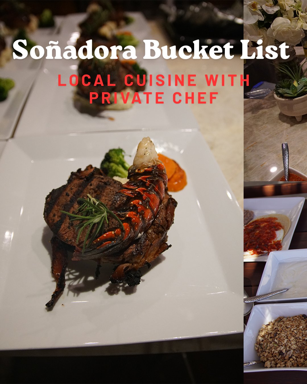 So&ntilde;adora Resort Bucket List: Private Chef Yadi crafts the freshest farm-to-table Baja cuisine, bringing the flavors of Mexico straight to your plate. 🇲🇽 From local ingredients and fresh caught fish to unforgettable dishes, every meal is an e