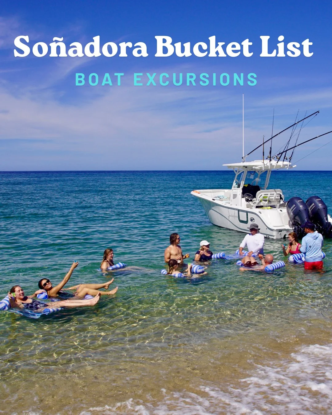 So&ntilde;adora Resort Bucket List: Boat excursion to a private beach with a fresh fish fry and floats! This is my favorite way to experience the treasures of Mexico. ⁠
⁠
Book now at www.sonadoraresort.com/contact #mexico #bucketlist #sonadoraresort⁠