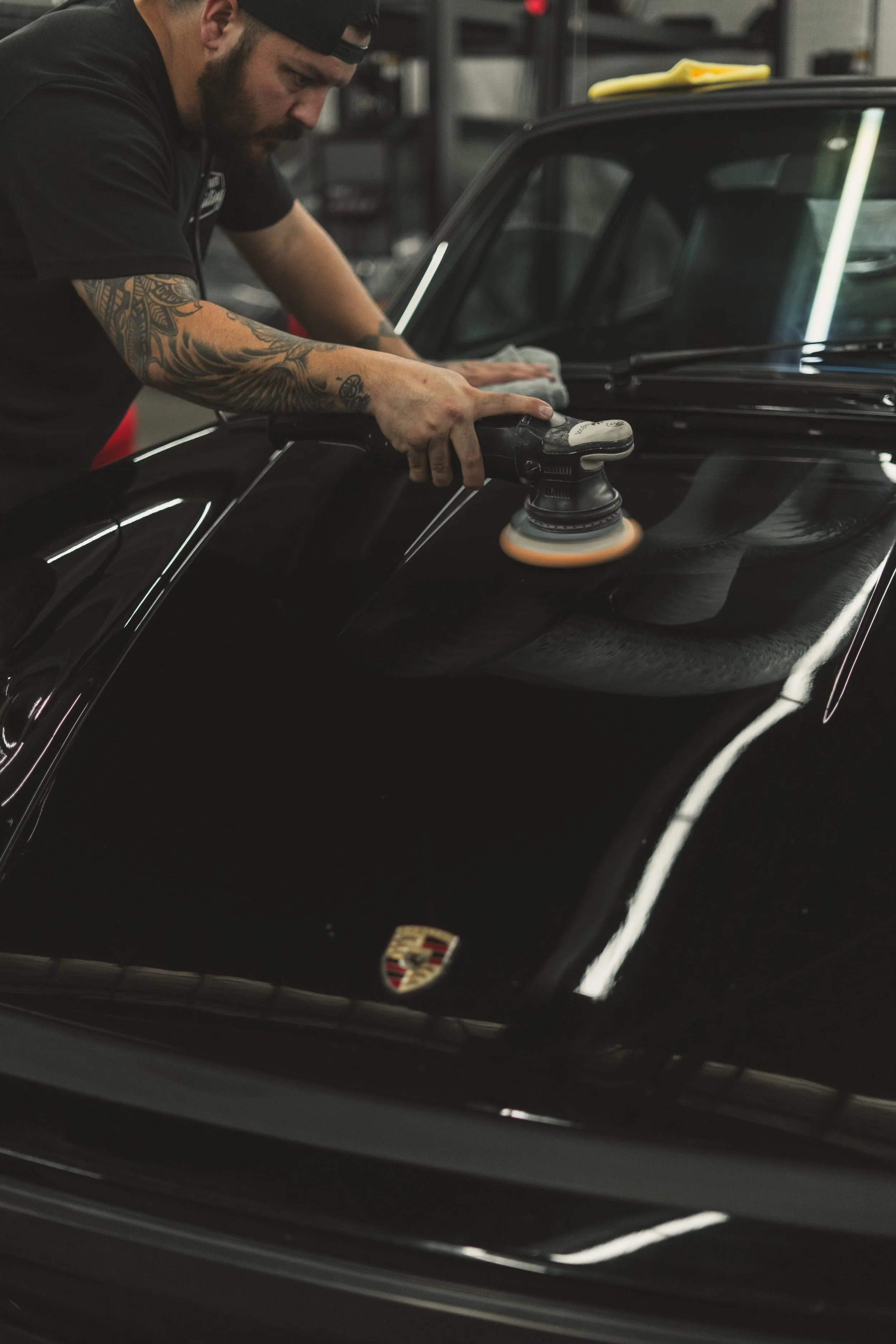 Polishing out swirls and other defects out of a classic 1990s Porsche Carrera