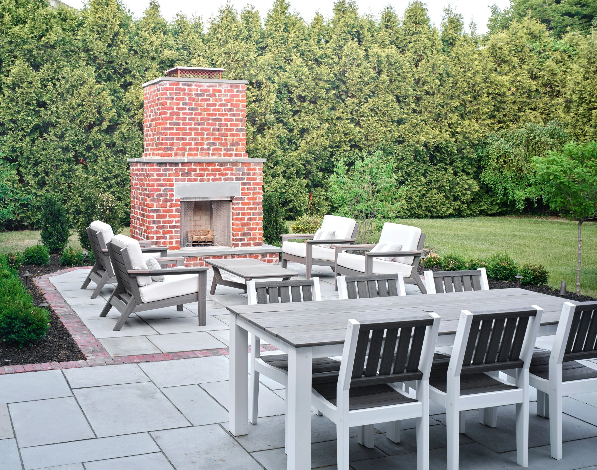 Stone patio and outdoor fireplace in Pittsburgh, PA
