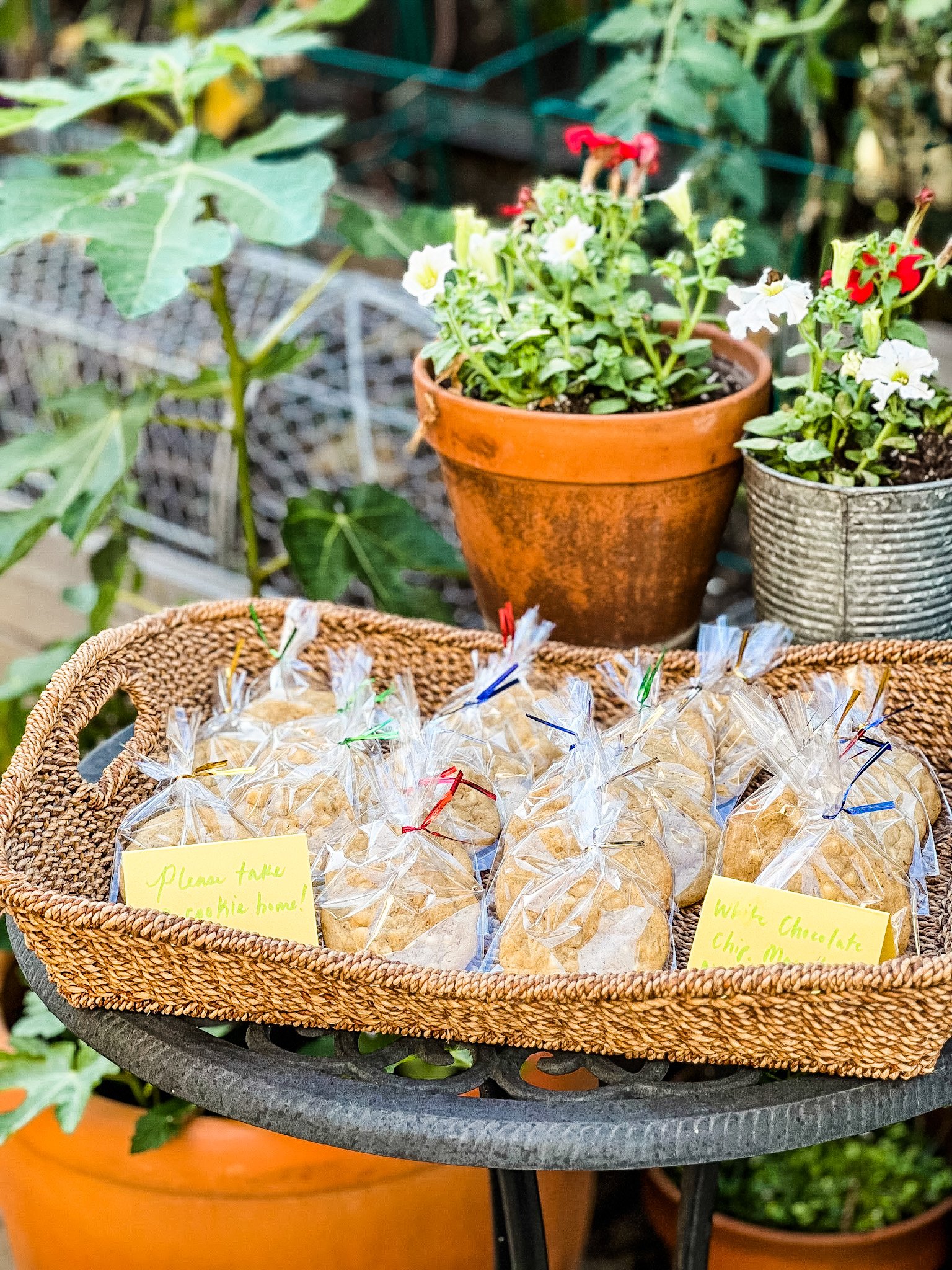 Custom White Chocolate and Macadamia Cookies for a baby shower