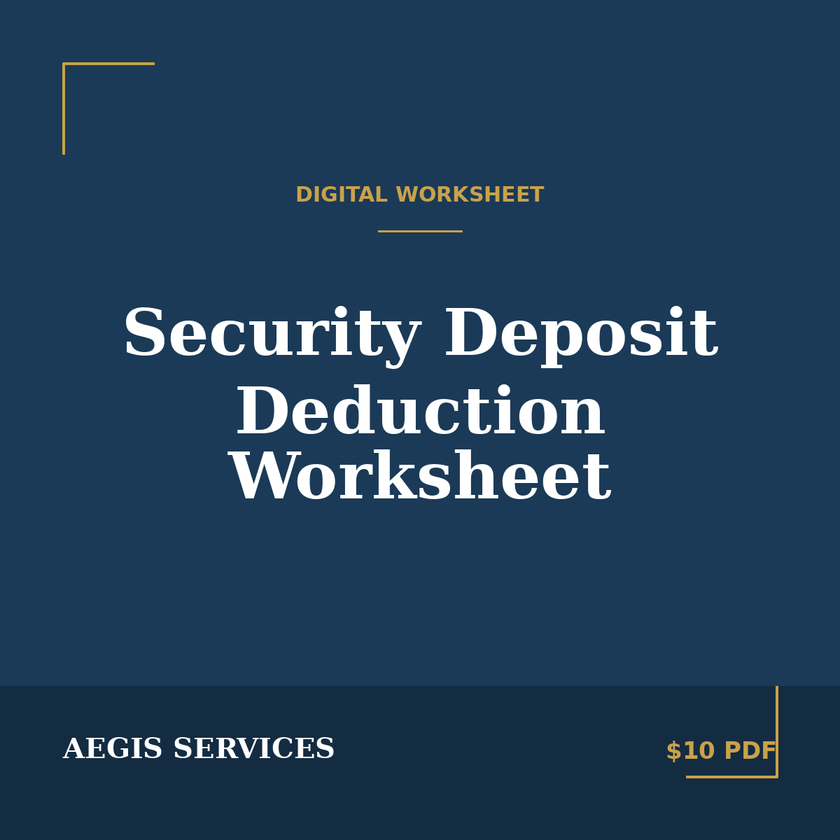 Security Deposit Itemized Deduction Worksheet