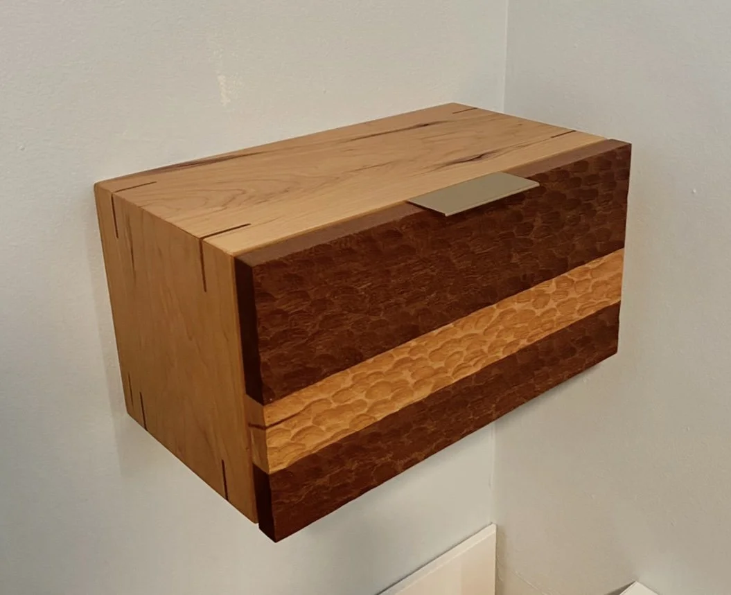 Handcrafted hardwood floating nightstand, Dominic's Woodworking