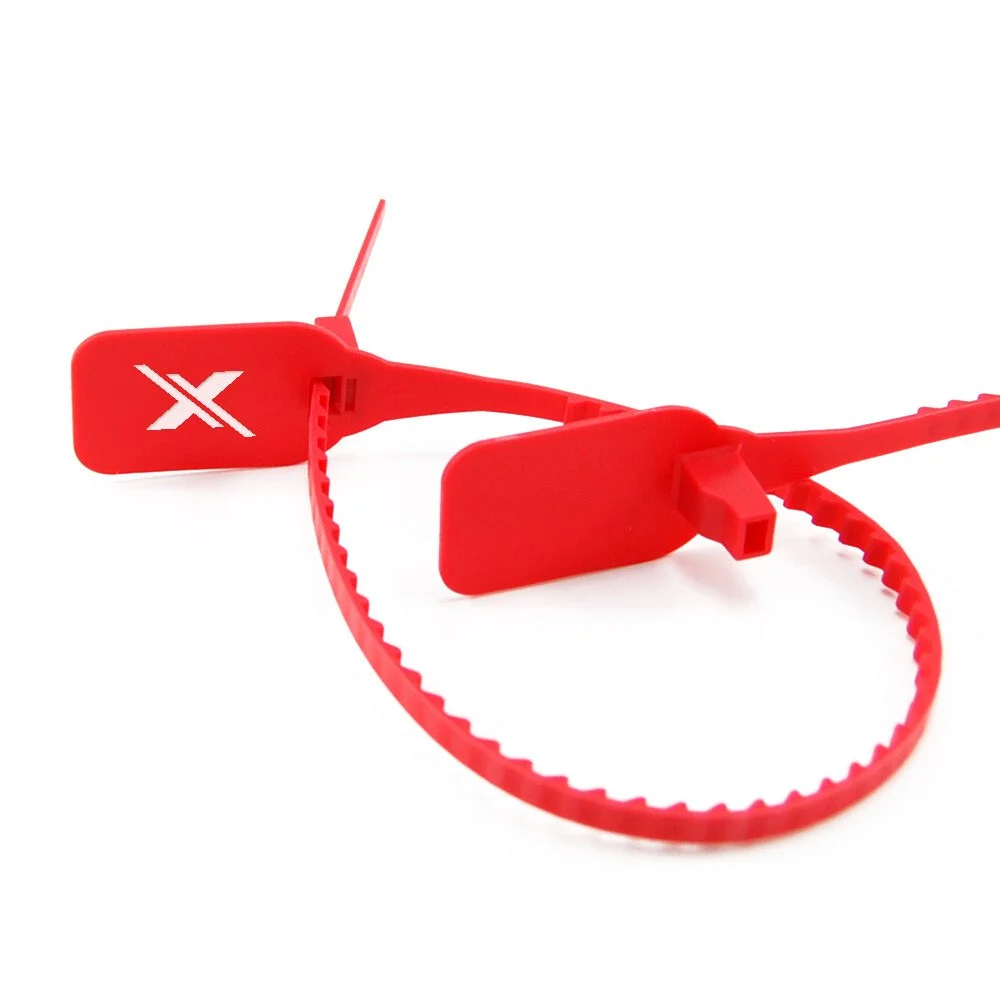 Red virtual reality glasses with a white 'X' logo on the side, placed on a white background.