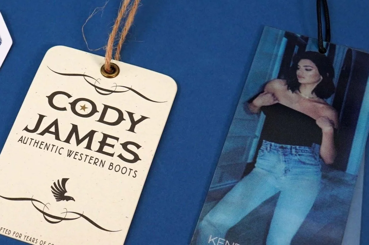 hang tags for Cody James and Kendall + Kylie