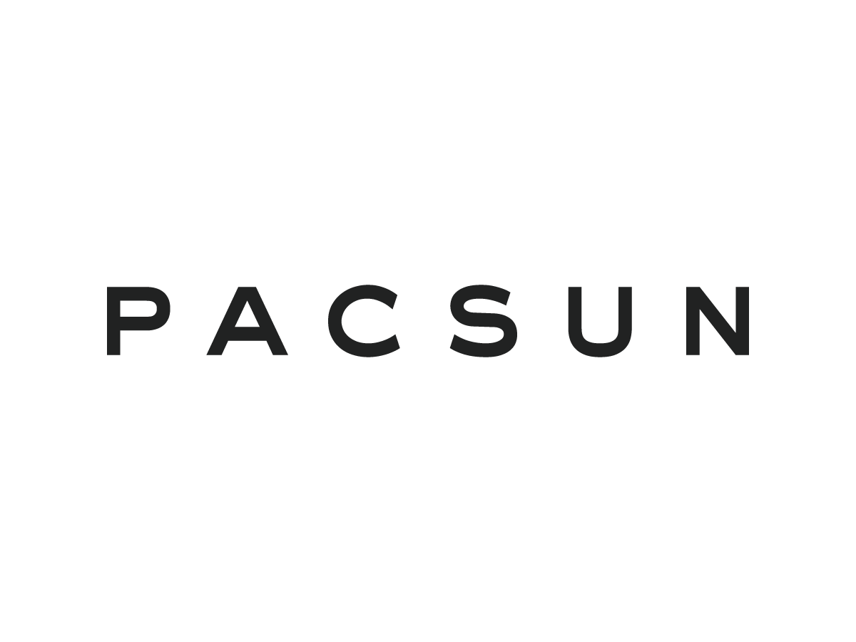 Logo of PacSun with a stylized figure above the text.