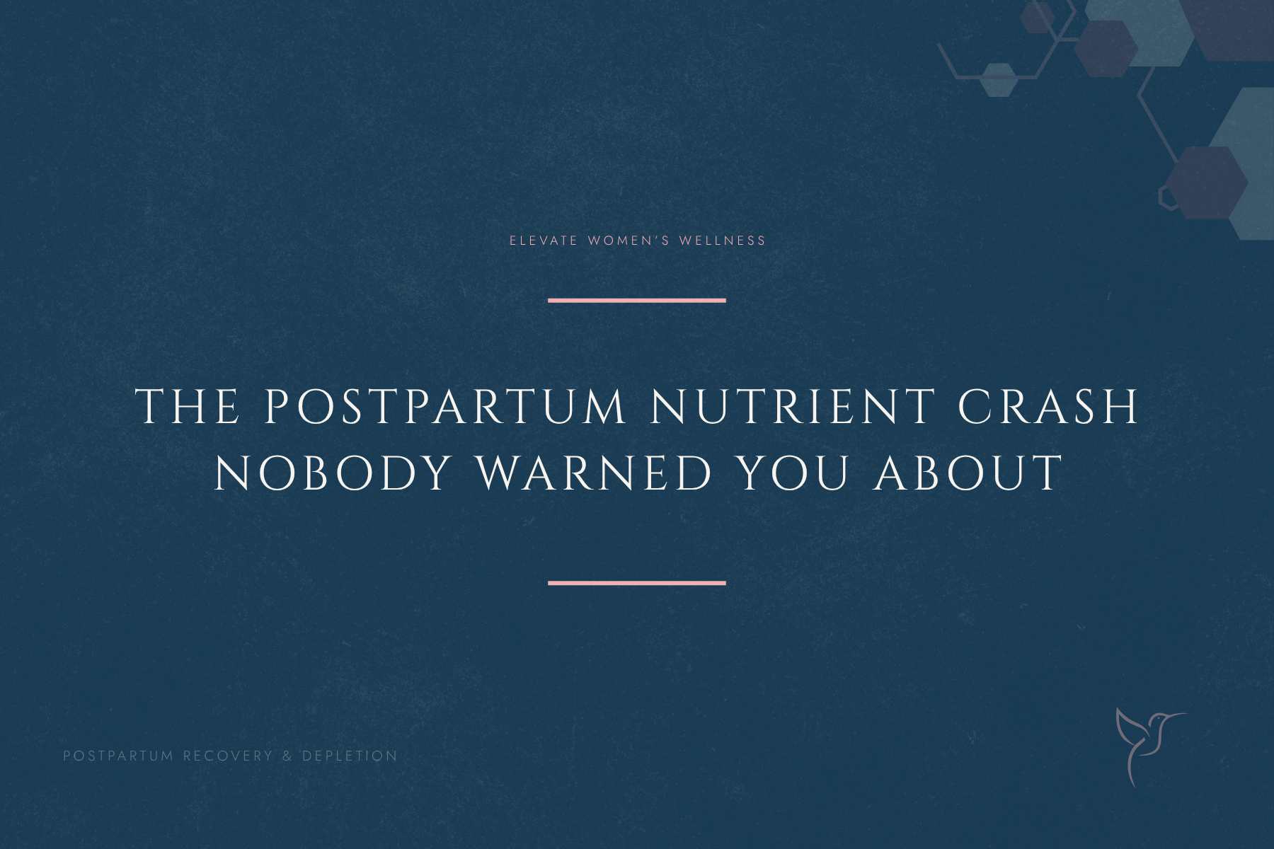 The Postpartum Nutrient Crash Nobody Warned You About