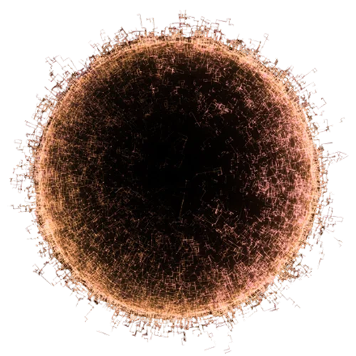 A digital rendering of a glowing, fiery circular pattern with intricate geometric details and a dark center.