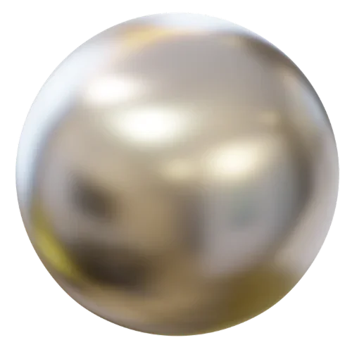 A shiny, metallic sphere