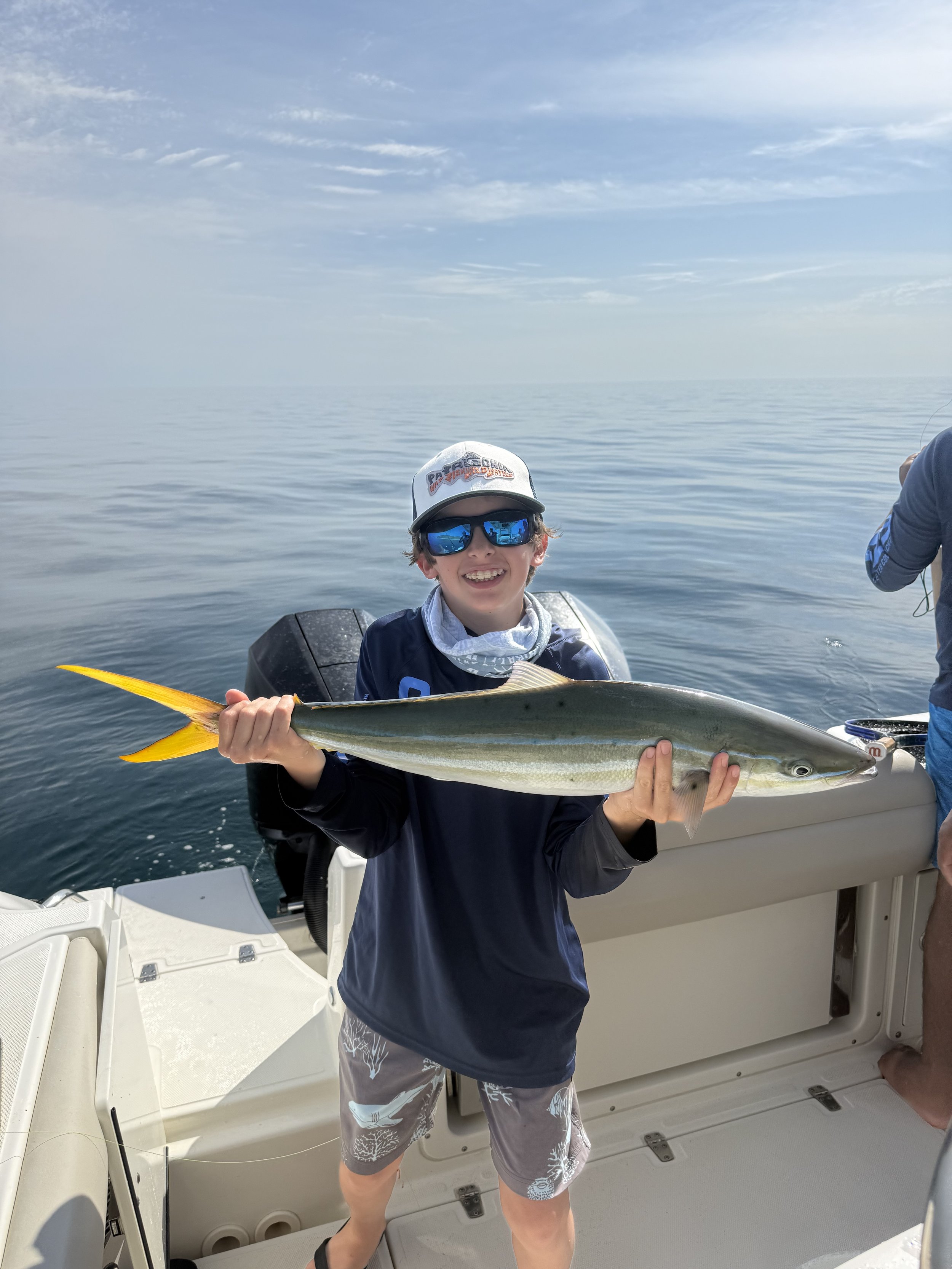 Rainbow Runner (It was hard to hold) 15 pounds, April 2025.

(I caught this weird fish under a school of yellowtail)