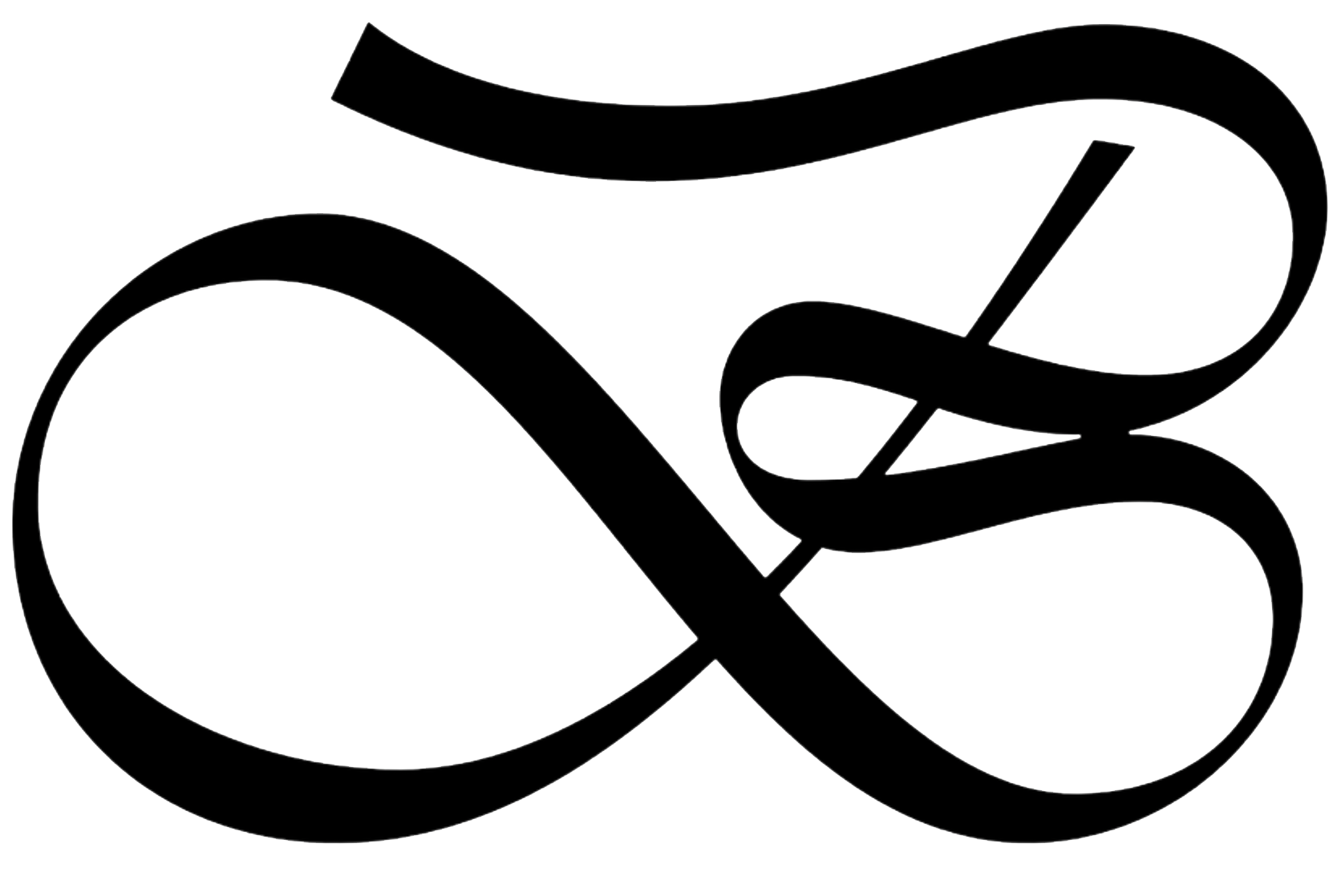 Outline drawing of a pair of scissors.