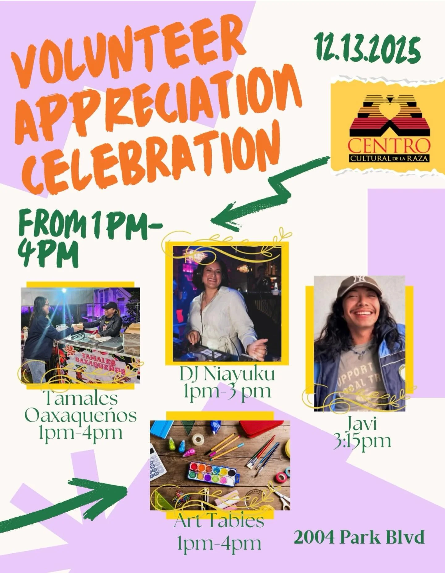 Who&rsquo;s ready for our Volunteer Appreciation Celebration? 🎉
Join us this Saturday, December 13, from 1&ndash;4 PM for a fun afternoon with art tables, where you can create your own artwork and make your own jewelry!

✨ Free food provided by Tama