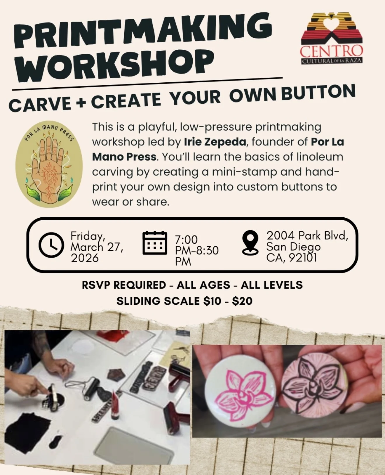 Por La Mano Press Workshop PRINTMAKING WORKSHOP