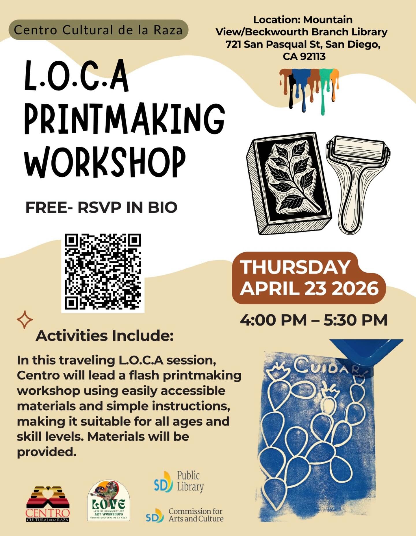 Our founding principles include making arts and culture fully accessible. Love of Community Arts (LOCA), our arts and crafts workshop program, is offered at least monthly, free of cost (no entry fee and materials are provided), and open to the commun