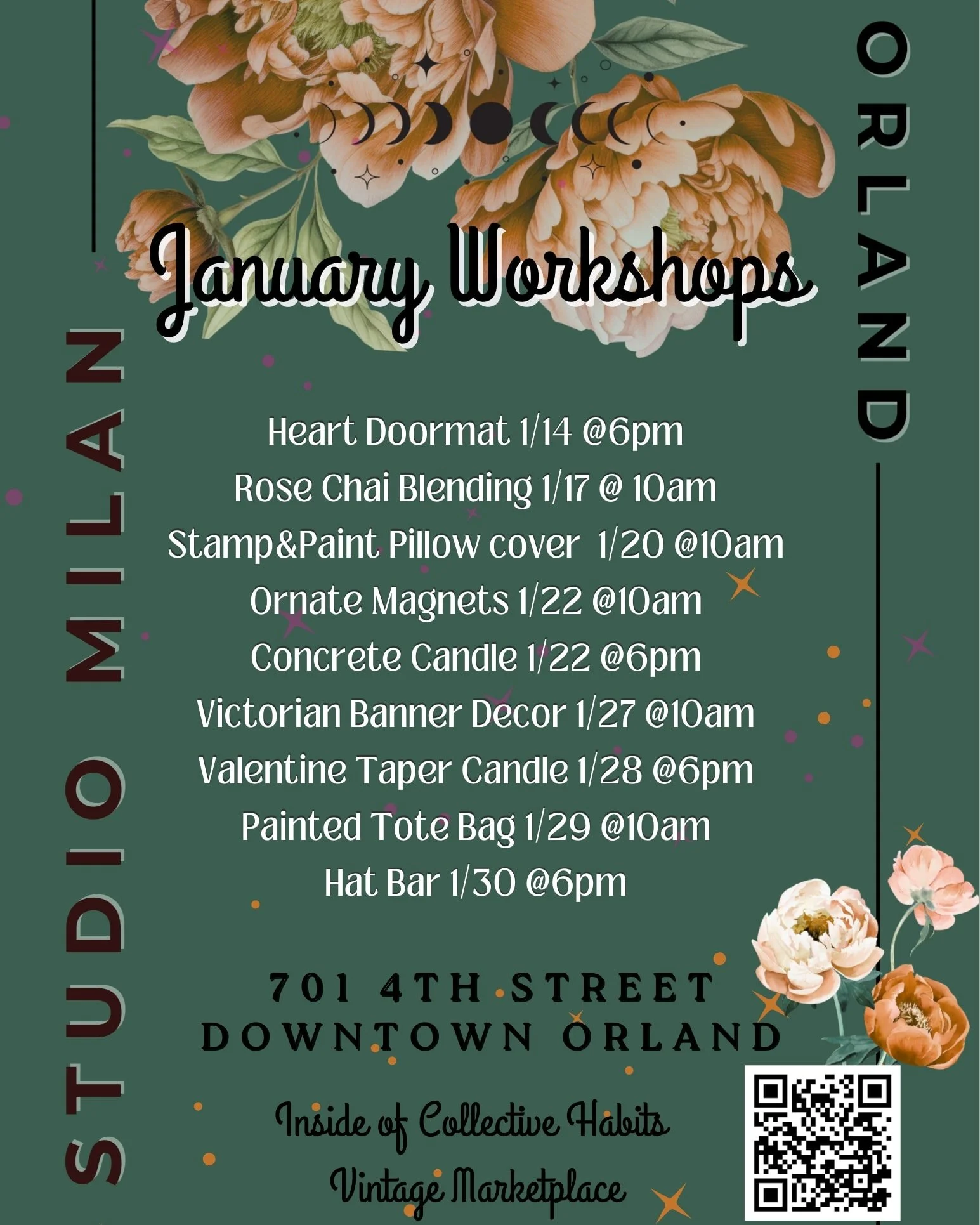 Studio Milan January Workshops