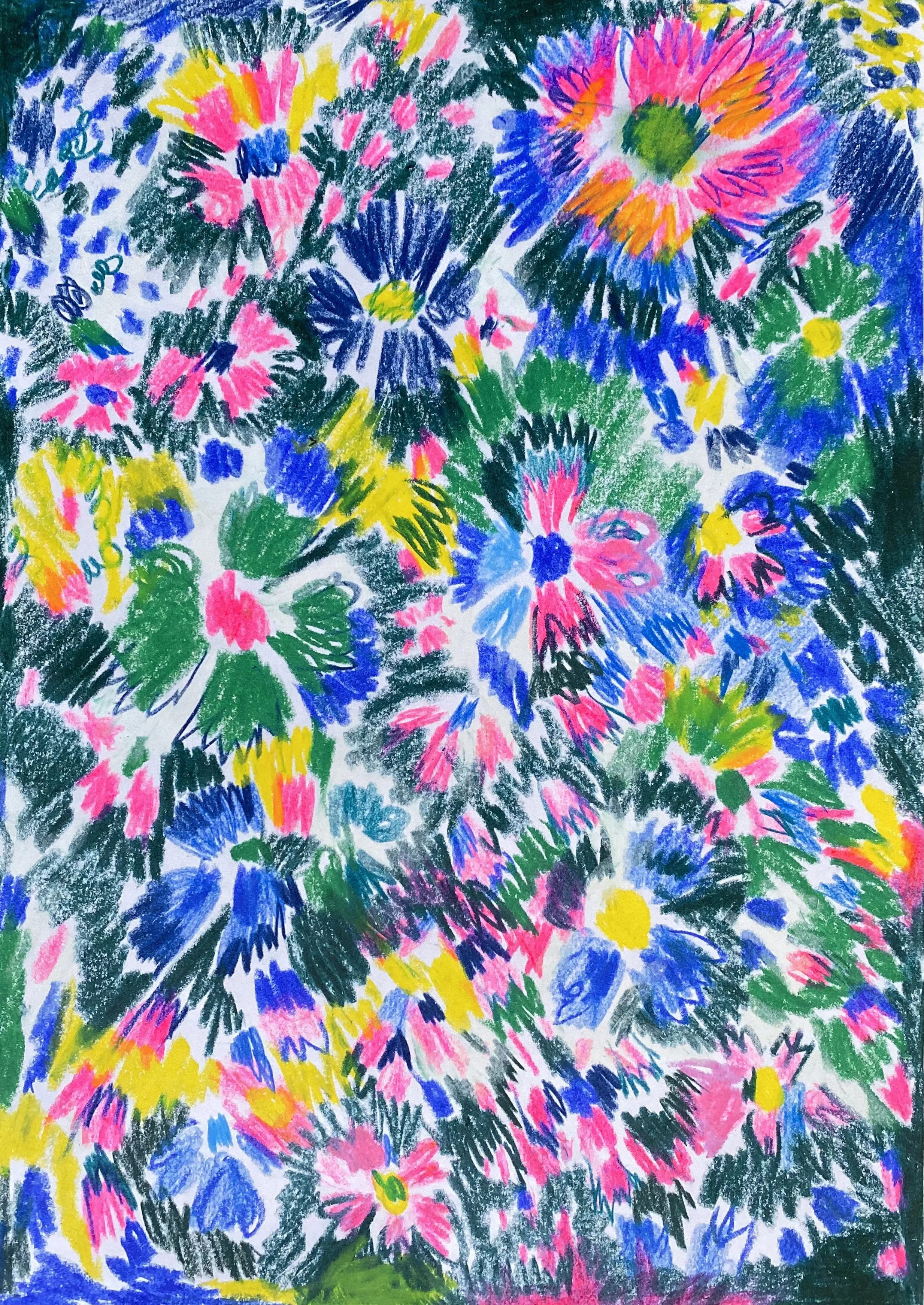 Colored pencils on paper, 24 × 32 cm.
