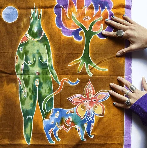 La Psyché de la mémoire (The Psyche of Memory), Batik, 90 x 50 cm.