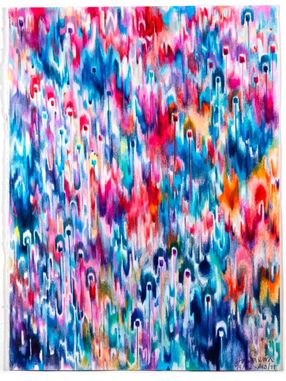 Gravity’s Law, color pencils and markers on paper, 24 × 32 cm