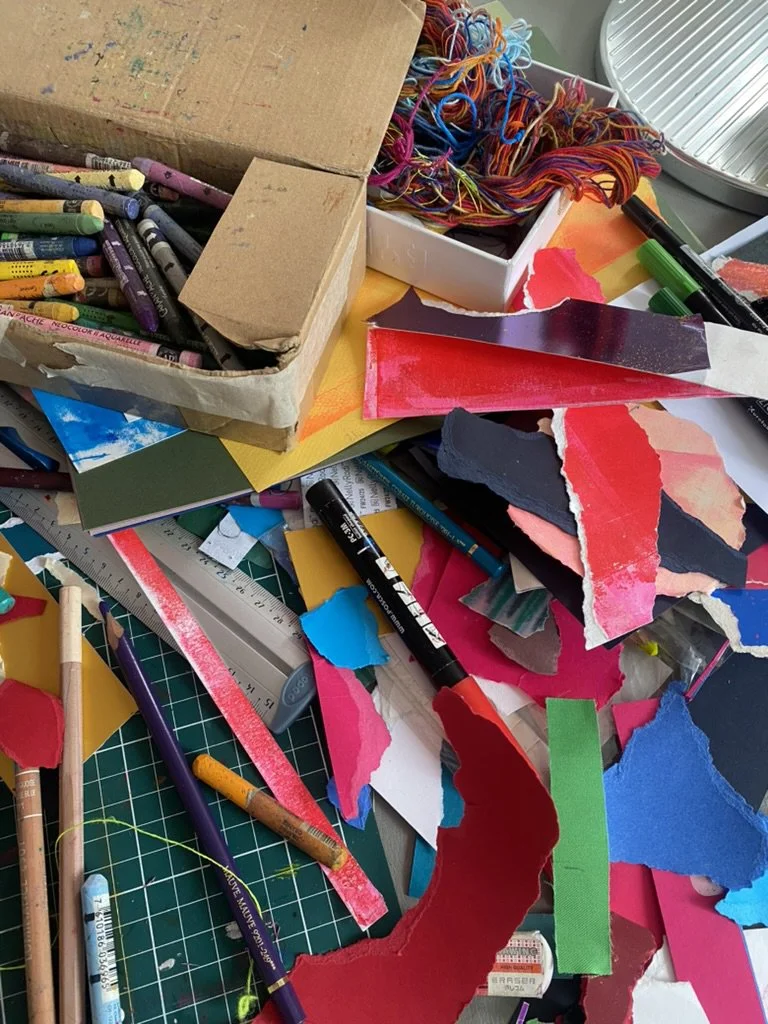 Inside the studio: fragments of materials