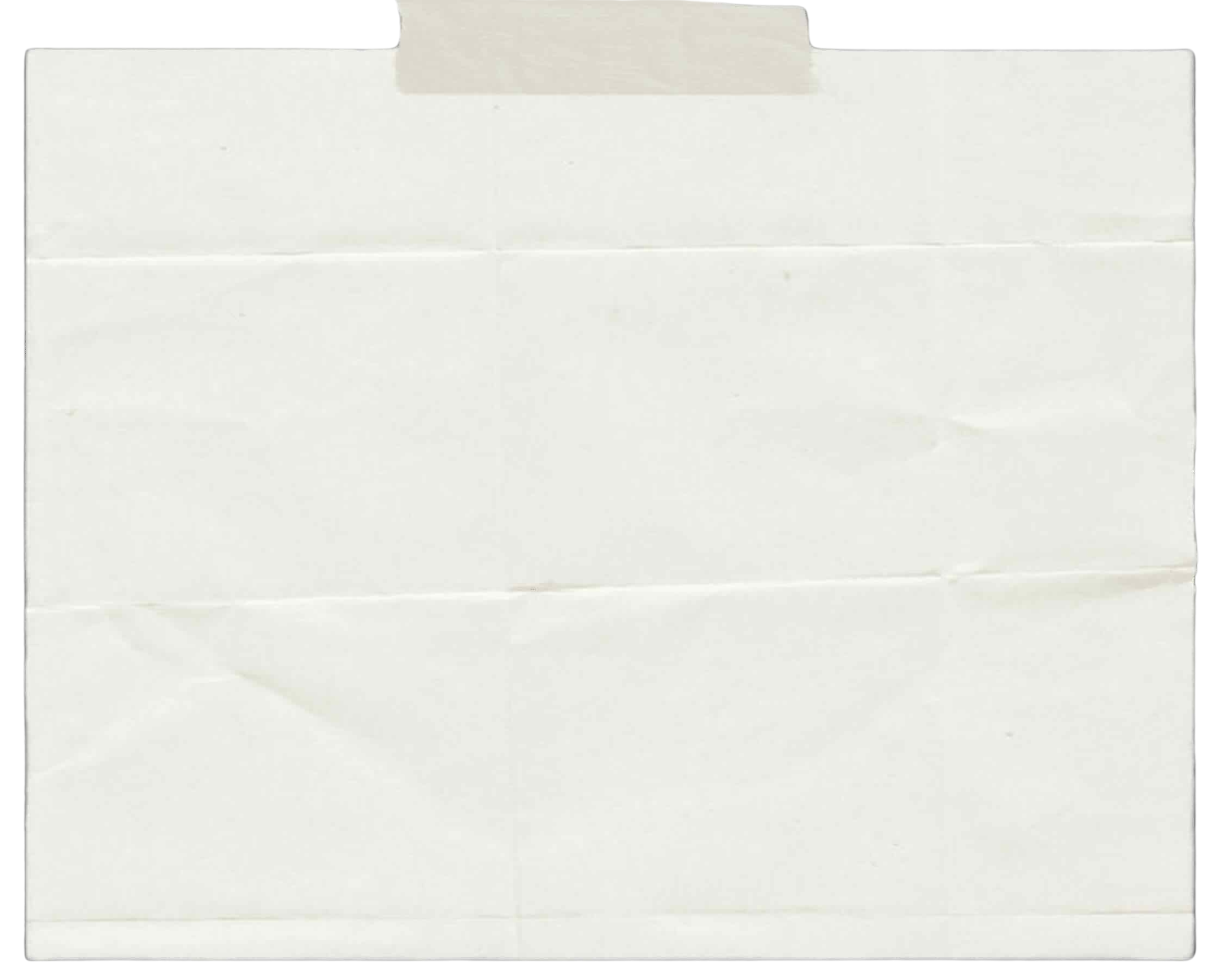 An empty white envelope taped at the top with masking tape.