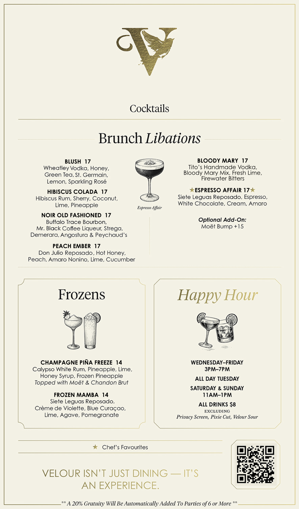 Brunch Libations Menu