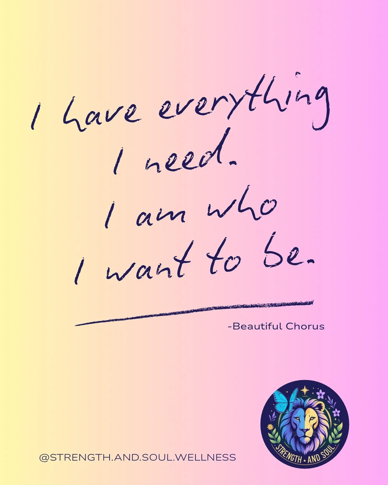 I have everything I need. I am who I want to be. 
@beautifulchorus 

Affirmations shift identity by inviting your brain, nervous system, and behaviors into alignment with a new version of you &mdash; until that version becomes embodied. 🫶🏼🌟

#ihav