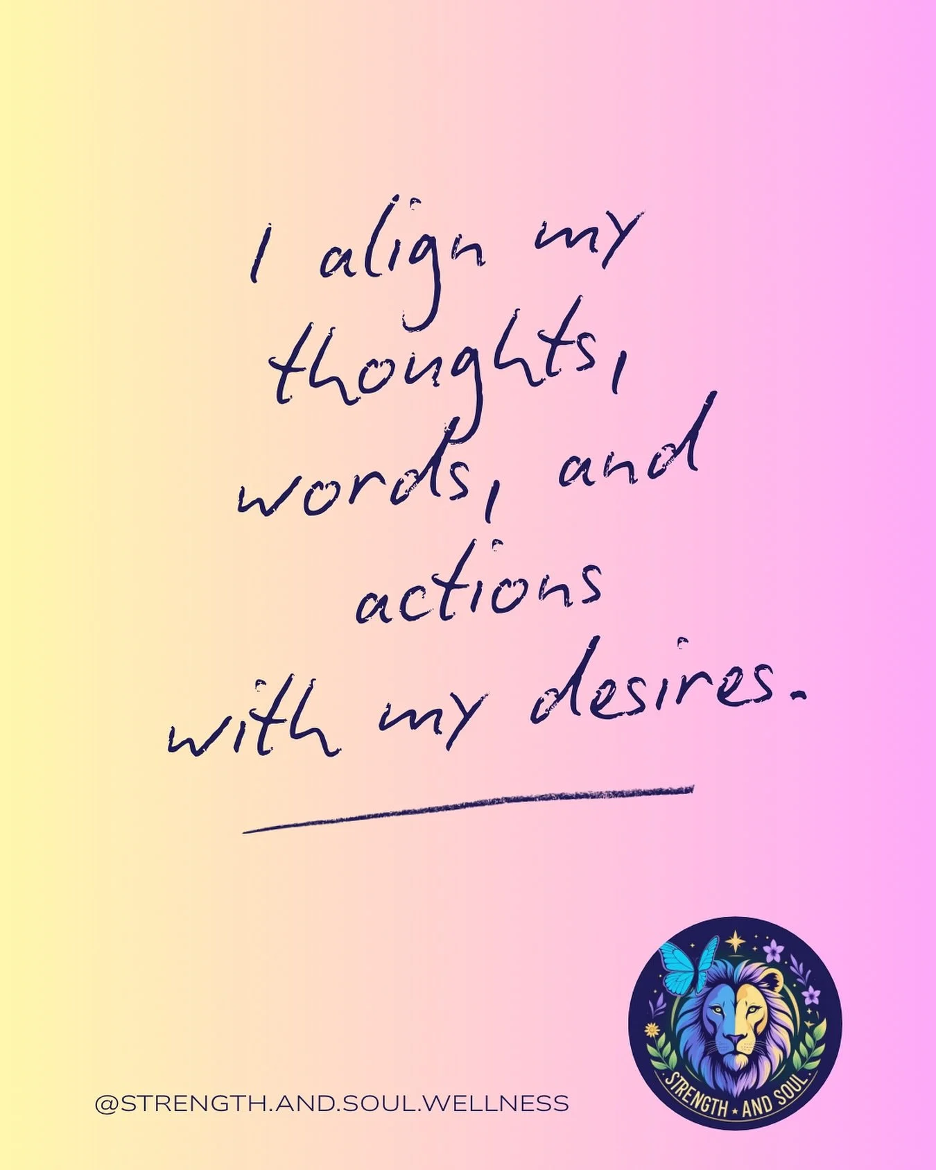 I align my thoughts, words, and actions with my desires. 

#strengthandsoul #holisticcoaching #manifest #livelifeonpurpose #astrology #akashicrecordsreadings #personaltrainer #reiki #mindbody #mindbodysoulbalance