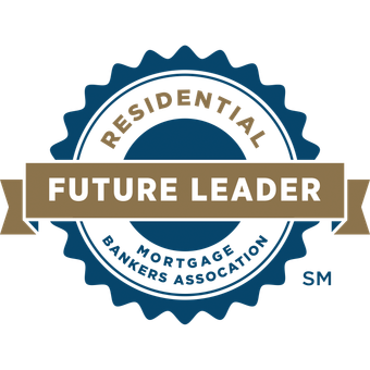 A badge with a blue and gold color scheme, featuring the text 'RESIDENTIAL,' 'FUTURE LEADER,' and 'NORTH CAROLINA NURSES ASSOCIATION'.