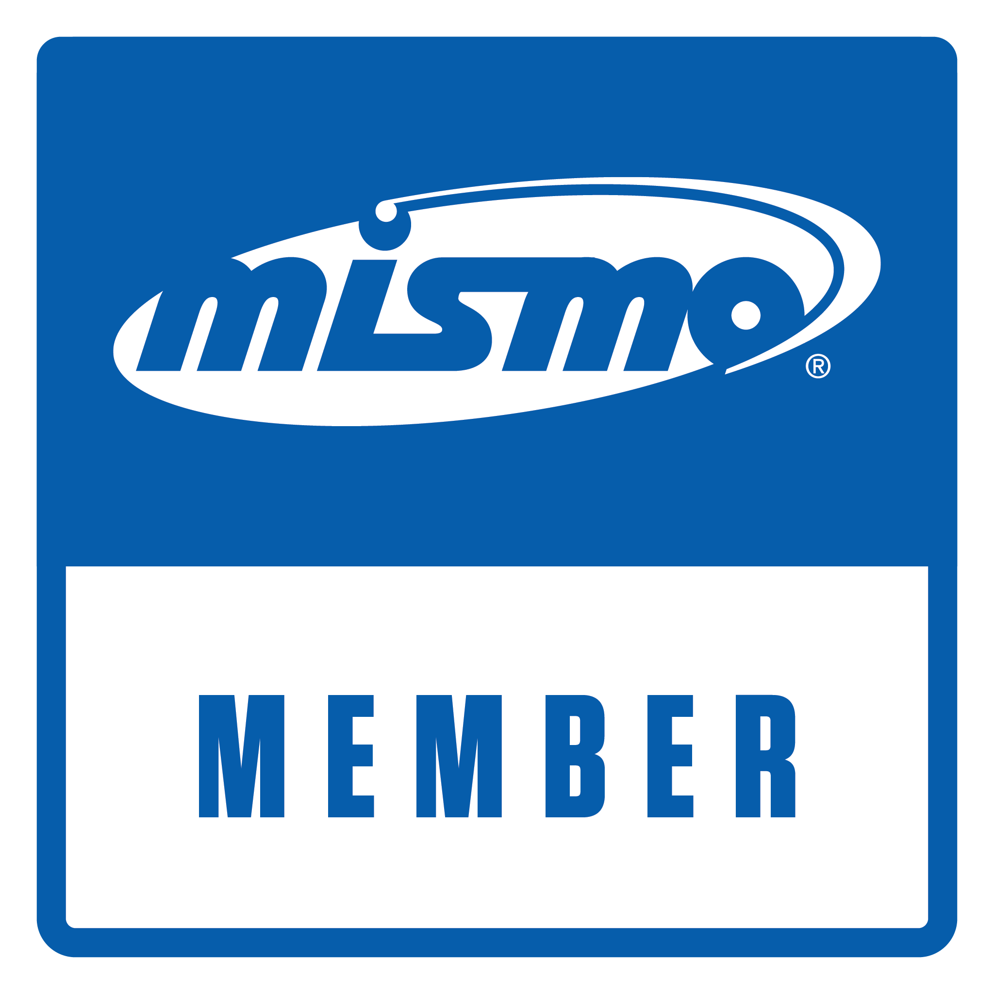 Mismo Member badge with blue background and white text.