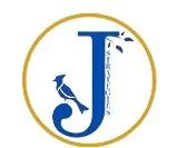 A logo featuring a large blue letter 'J' with a small boat inside, enclosed in a gold circle.