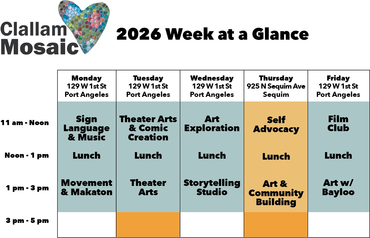 2026 Week At A Glance