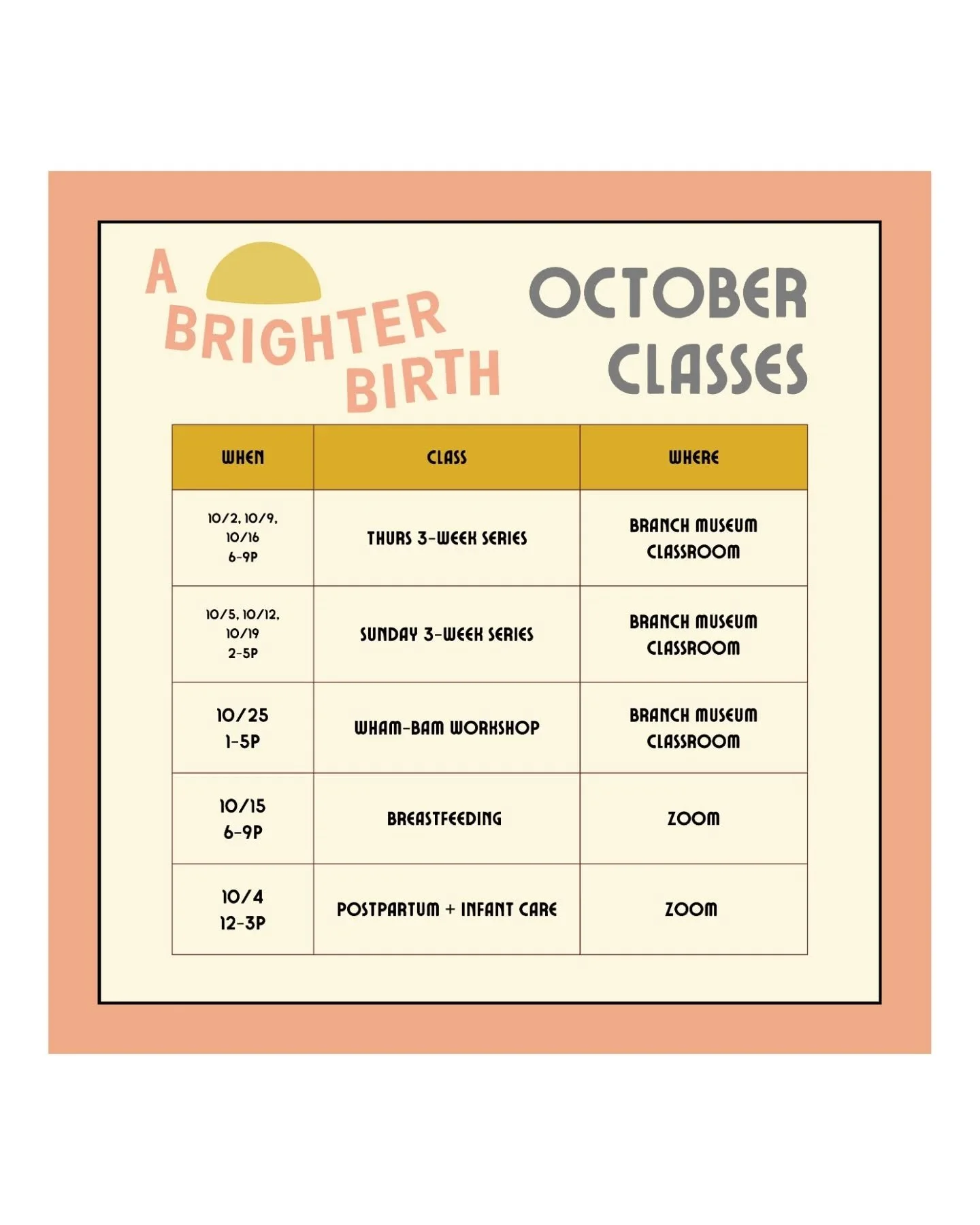 Hey hey October🍂

Have you been looking for comprehensive, unbiased, out of hospital education leading up to your birth, feeding journey and parenthood?
ABB offers a range of education options every single month to help you feel confident and prepar