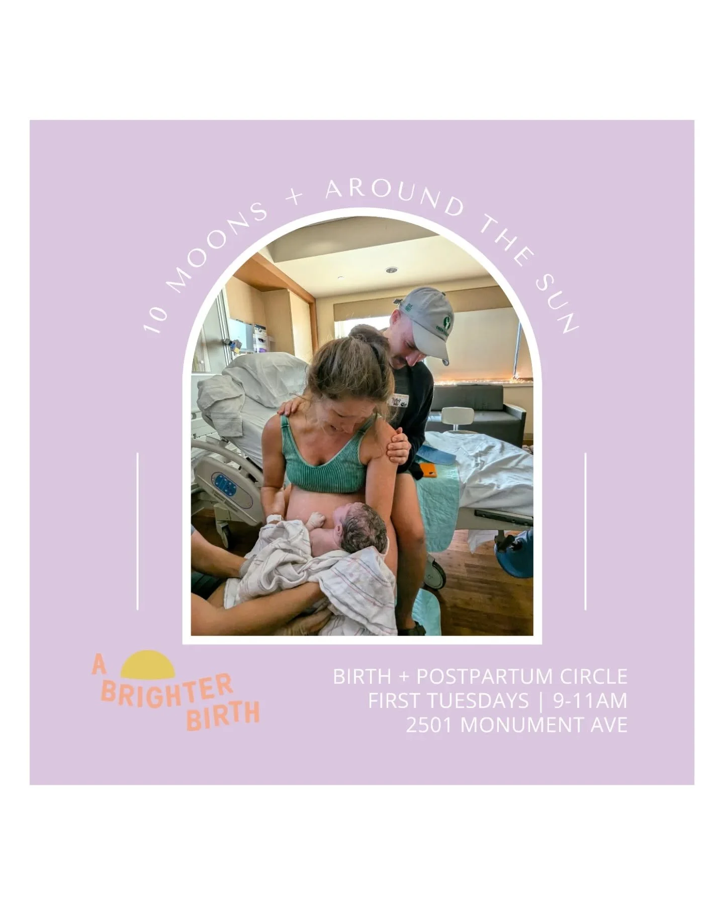 Birth + Postpartum circle is Tuesday:
Come kick off 2026 with us -
1/6 | 9-11am | in our beautiful + cozy space within the Branch Museum: 2501 Monument Ave 

10 Moons + Around the Sun is our free monthly support circle open to all! Pregnant folks and