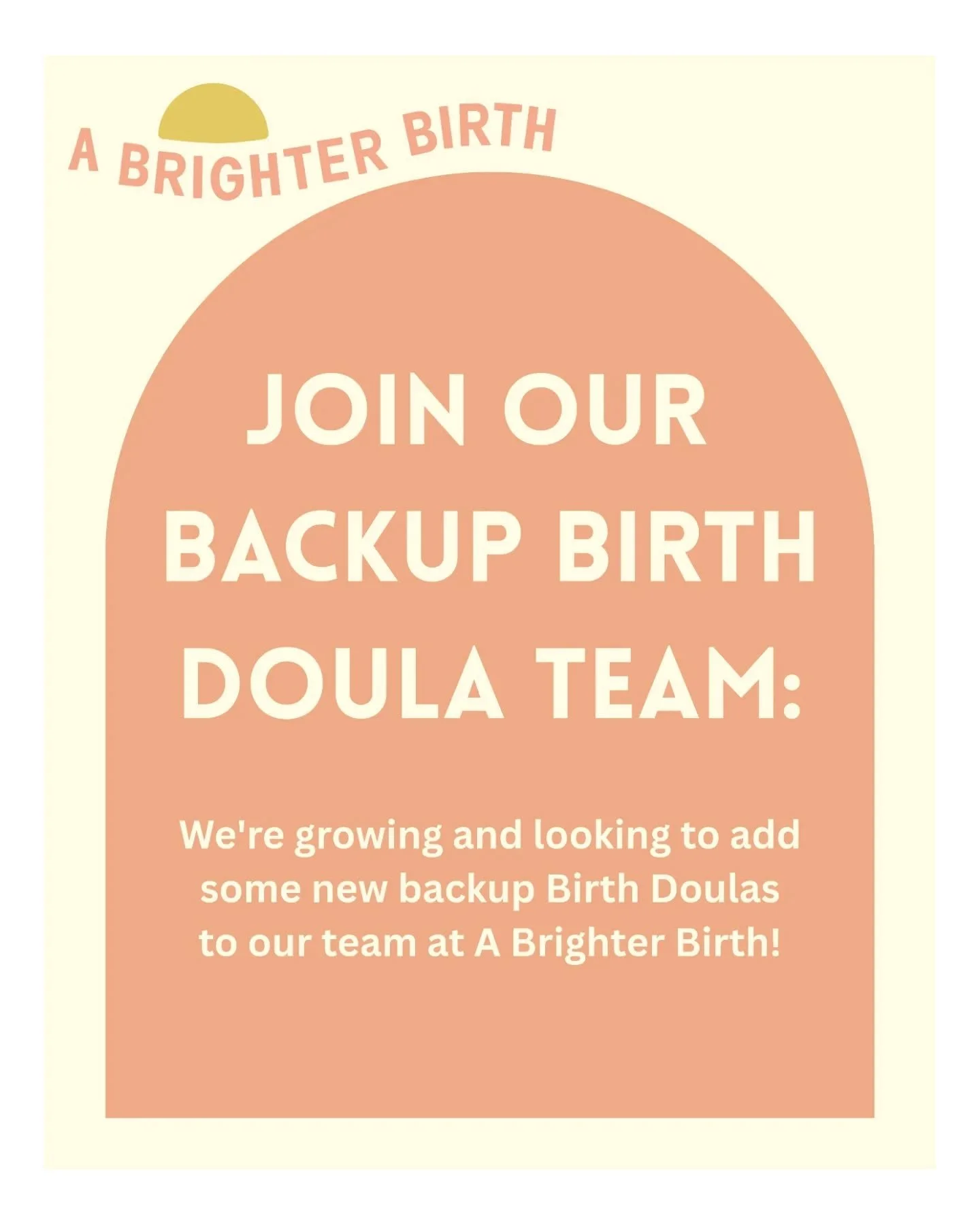 Come Doula with us☀️

We're always on the mission of making sure we're providing top tier support to our community, and that means making sure we've got an amazing safety net behind us!

Building a strong team of backup Birth Doulas has proven to be 