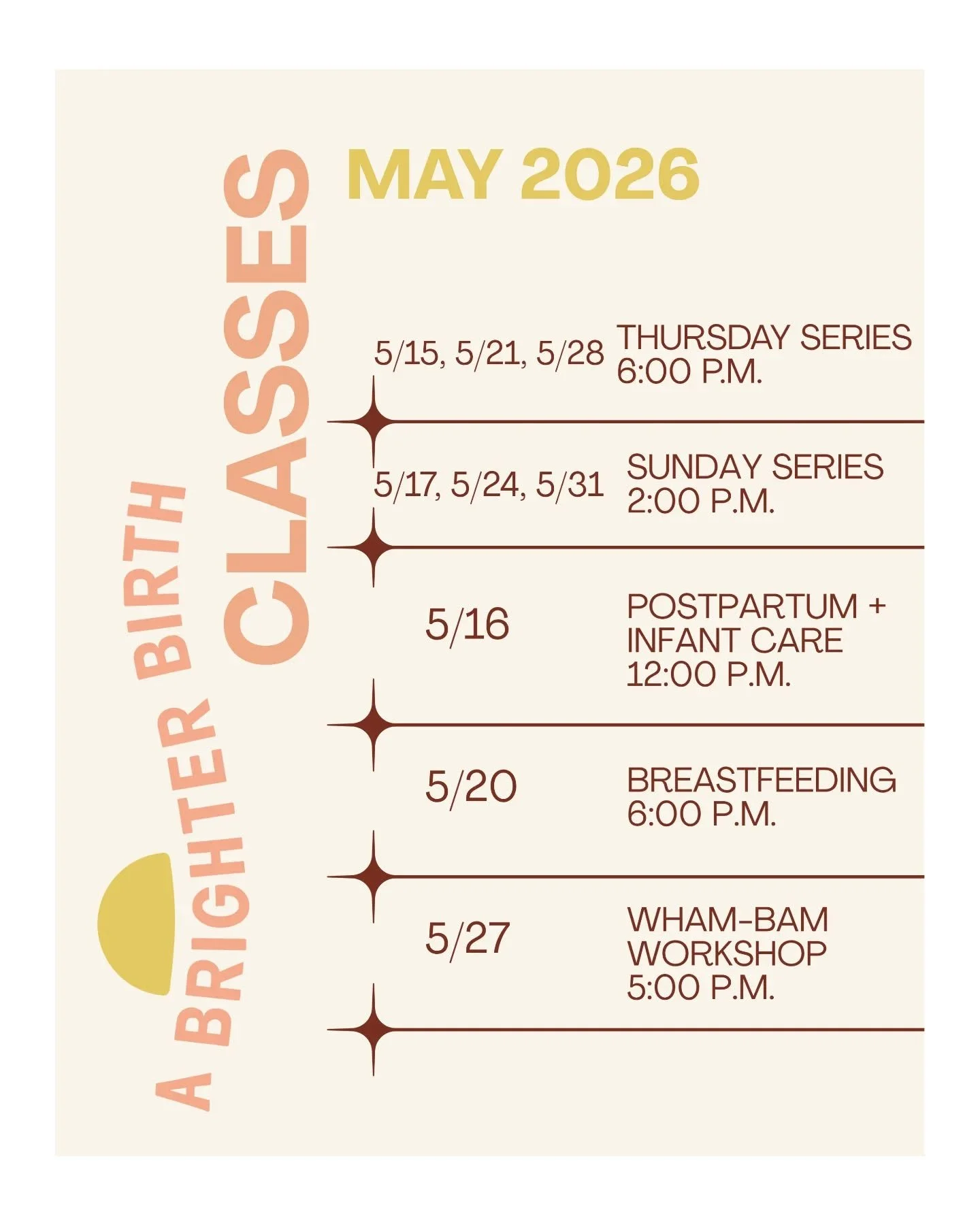 Time to sign up for classes ☀️ Join us in May or you can find the rest of the year on our website - link in bio.

Have you been looking for comprehensive, unbiased, evidence based, out of hospital education leading up to your birth, feeding journey a