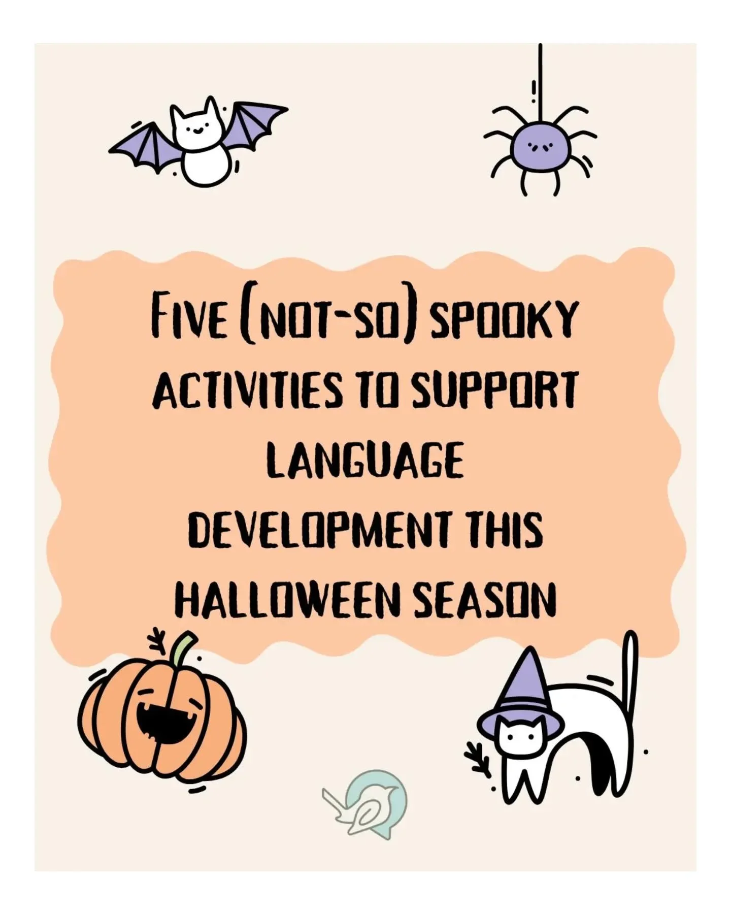 Promoting language development in your little ones doesn't have to be scary! Here are 5 fun (not-so) spooky activities to do this Halloween season to support language skills! 🎃 👻

Have questions about your child's speech and language development? R