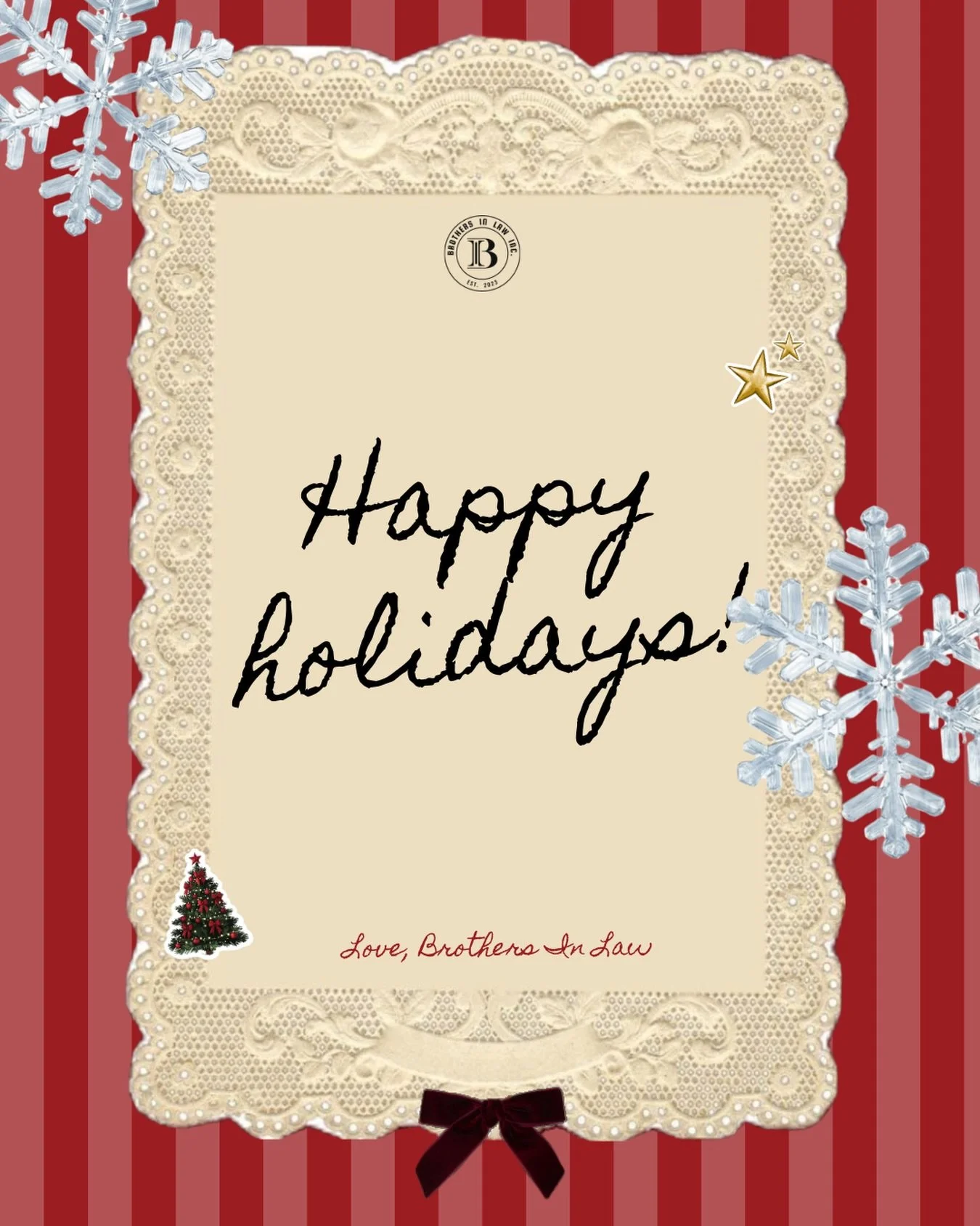 From the BIL Family to yours, Happy Holidays! 💌

No matter the holiday you celebrate, we hope everyone enjoys a joyous &amp; peaceful time with their loved ones this holiday season.

#BrothersInLaw #HappyHolidays